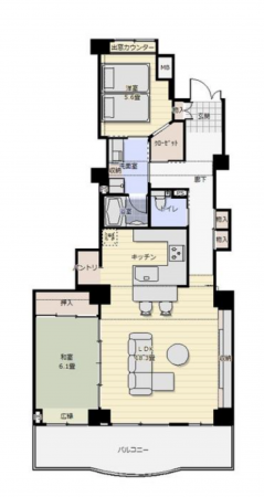 神戸市須磨区道正台、中古マンションの間取り画像です