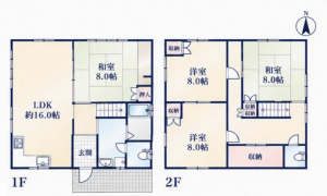 神戸市須磨区禅昌寺町、中古一戸建ての間取り画像です