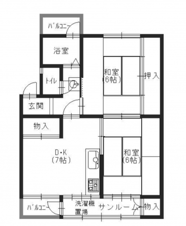 神戸市須磨区離宮西町、中古マンションの間取り画像です