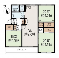 神戸市須磨区高倉台、中古マンションの間取り画像です