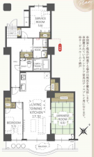 神戸市須磨区道正台、中古マンションの間取り画像です