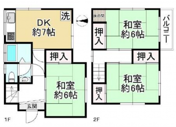 神戸市須磨区禅昌寺町、中古一戸建ての間取り画像です