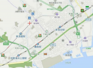 神戸市須磨区平田町、中古一戸建ての地図画像です