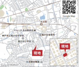 神戸市須磨区竜が台、新築一戸建ての地図画像です