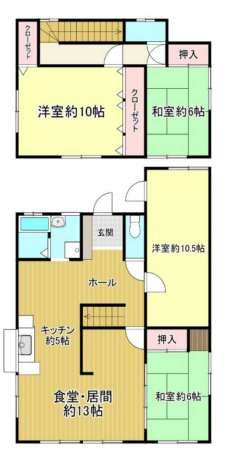 神戸市須磨区東白川台、中古一戸建ての間取り画像です
