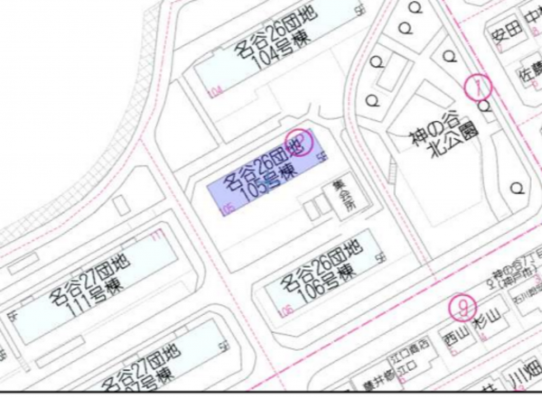 神戸市須磨区神の谷、中古マンションの地図画像です