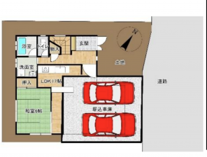 神戸市須磨区車、中古一戸建ての間取り画像です