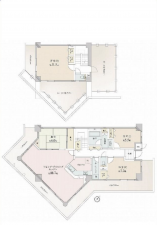 神戸市須磨区白川台、中古マンションの間取り画像です
