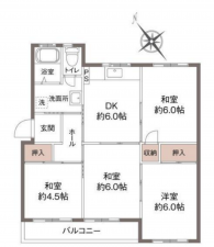 神戸市須磨区高倉台、中古マンションの間取り画像です