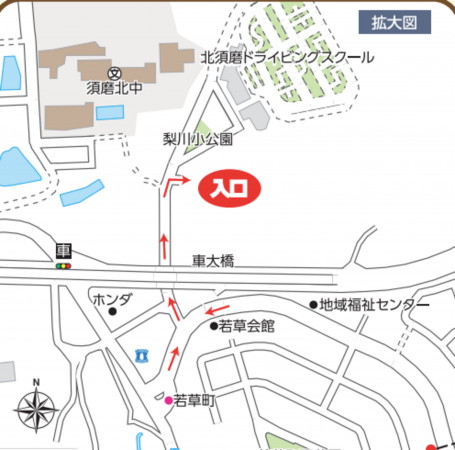 神戸市須磨区車、土地の地図画像です