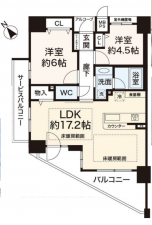 神戸市須磨区天神町、中古マンションの間取り画像です