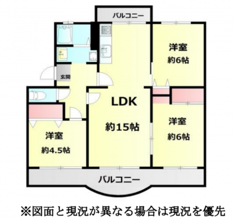 神戸市須磨区神の谷、中古マンションの間取り画像です