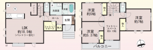 神戸市須磨区白川台、新築一戸建ての間取り画像です