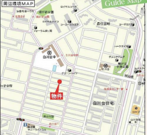 神戸市須磨区白川台、新築一戸建ての地図画像です