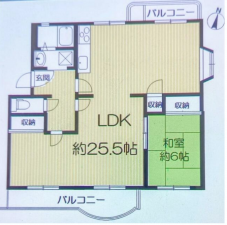神戸市須磨区神の谷、中古マンションの間取り画像です