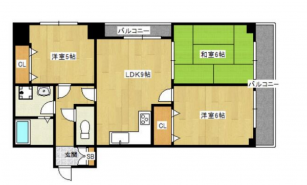 神戸市須磨区前池町、中古マンションの間取り画像です