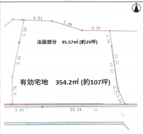 神戸市須磨区北落合、土地の間取り画像です