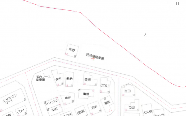 神戸市須磨区北落合、土地の地図画像です