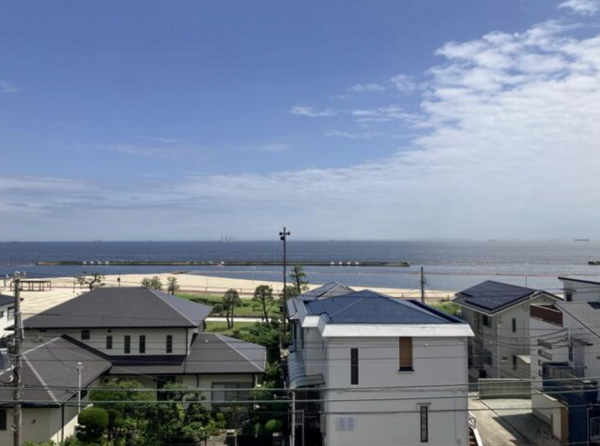 神戸市須磨区須磨浦通、中古マンションのバルコニー画像です