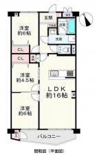 神戸市須磨区友が丘、中古マンションの間取り画像です