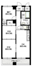 神戸市須磨区飛松町、中古マンションの間取り画像です
