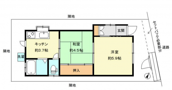 神戸市須磨区南町、中古一戸建ての間取り画像です