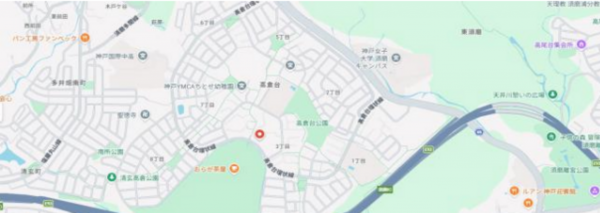 神戸市須磨区高倉台、中古マンションの地図画像です