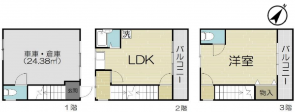 神戸市須磨区千歳町、収益物件/住宅付店舗の間取り画像です