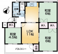 神戸市須磨区高倉台、中古マンションの間取り画像です