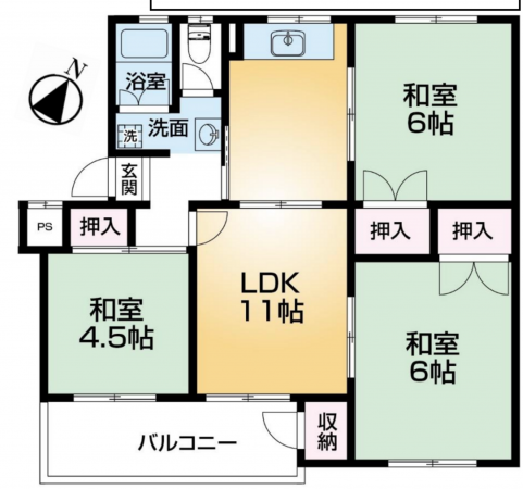 神戸市須磨区高倉台、中古マンションの間取り画像です