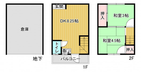 神戸市垂水区、中古一戸建ての間取り画像です