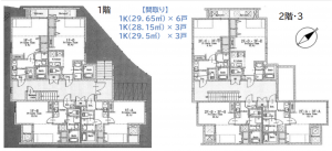 神戸市須磨区妙法寺、収益物件/マンションの間取り画像です