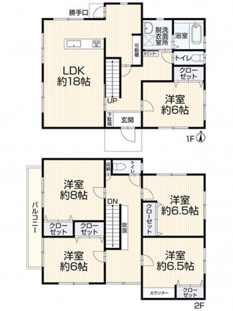 神戸市須磨区南落合、中古一戸建ての間取り画像です