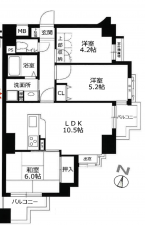 神戸市須磨区戎町、中古マンションの間取り画像です