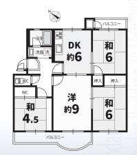 神戸市須磨区西落合、中古マンションの間取り画像です