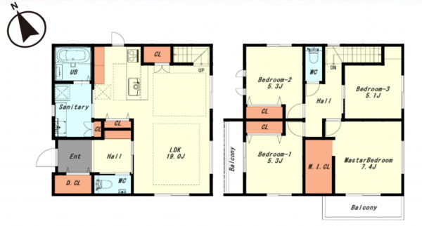 神戸市須磨区友が丘、新築一戸建ての間取り画像です