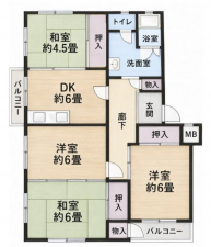 神戸市須磨区高倉台、中古マンションの間取り画像です