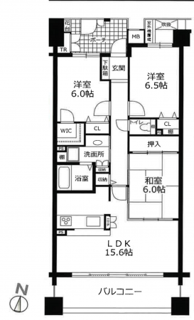 神戸市須磨区潮見台町、中古マンションの間取り画像です