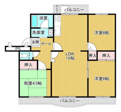 神戸市須磨区南落合、中古マンションの間取り画像です