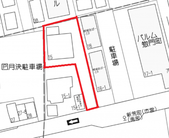 八戸市大字上徒士町、土地の間取り画像です
