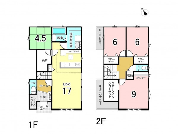 八戸市類家、新築一戸建ての間取り画像です