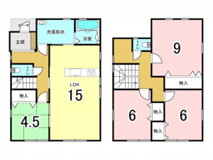 八戸市大字市川町、中古一戸建ての間取り画像です