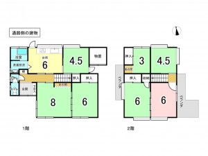 八戸市根城、中古一戸建ての間取り画像です