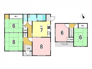 八戸市大字白銀町、中古一戸建ての間取り画像です