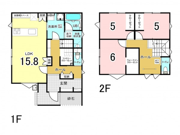 八戸市根城、新築一戸建ての間取り画像です