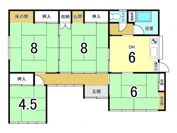 八戸市大字田面木、中古一戸建ての間取り画像です