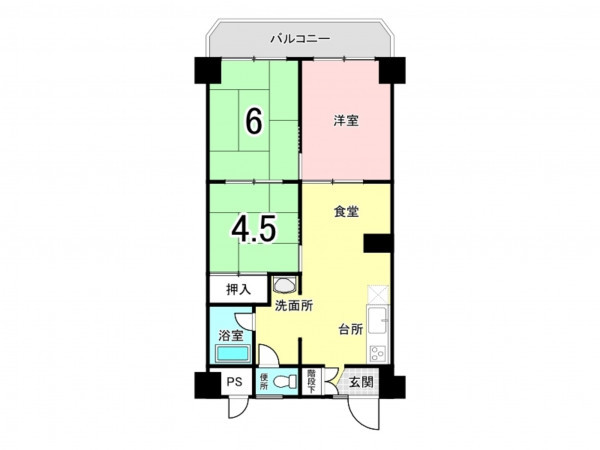 八戸市類家、中古マンションの間取り画像です