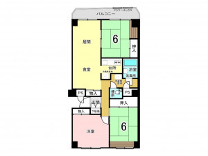 八戸市類家、中古マンションの間取り画像です