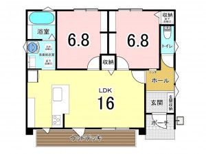 八戸市小中野、収益物件/店舗事務所の間取り画像です