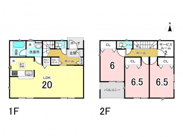 八戸市大字白銀町、新築一戸建ての間取り画像です